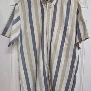 Austin Reed Of Regent Street Shirt Mens Medium Short Sleeve Button Up Stripes